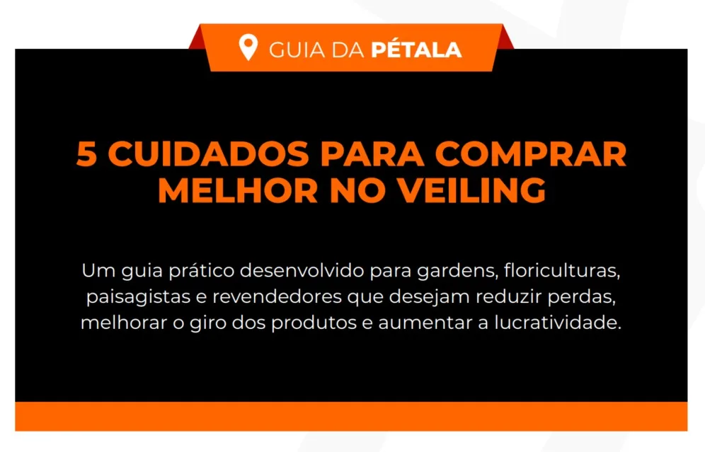 Capa do Guia da Pétala com 5 cuidados para comprar melhor no Veiling