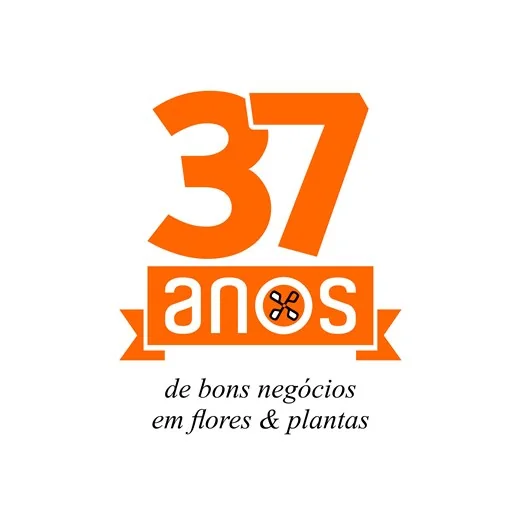 Selo 37 anos de bons negócios em flores e plantas